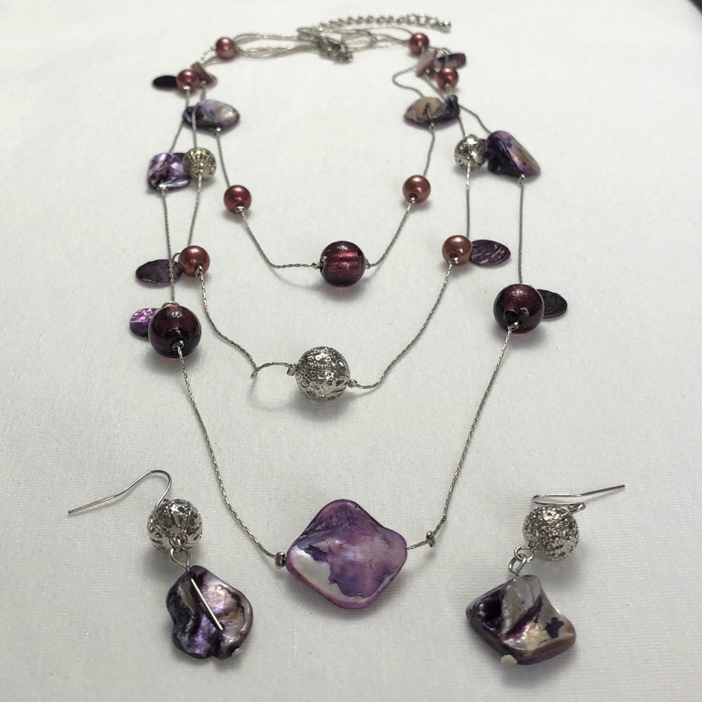 Vintage Boho Style Pearl with Glass Bead Set